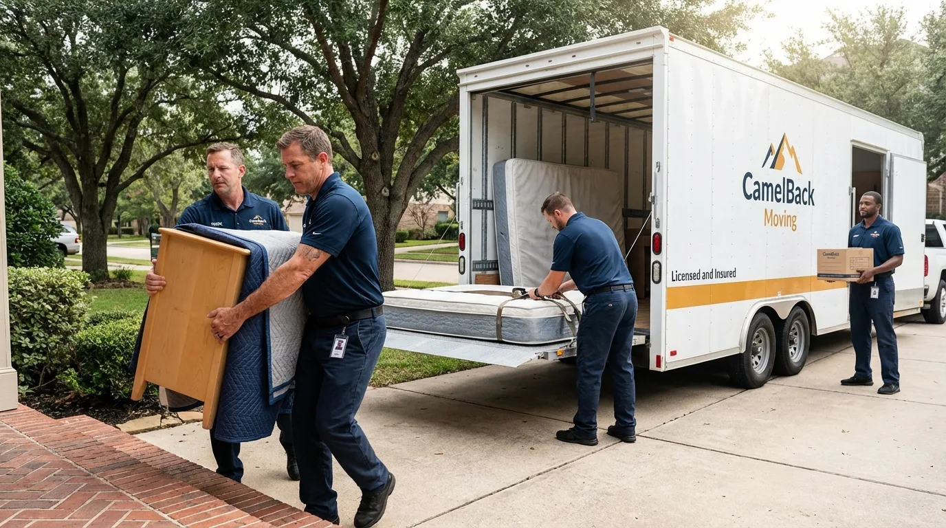 Crew loading residential truck for cross-state move from Continental, OH