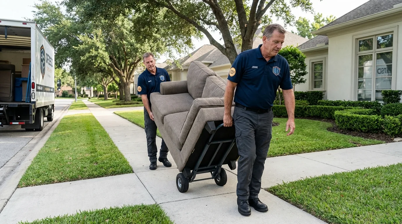 Local residential moving crew loading furniture in Continental, OH